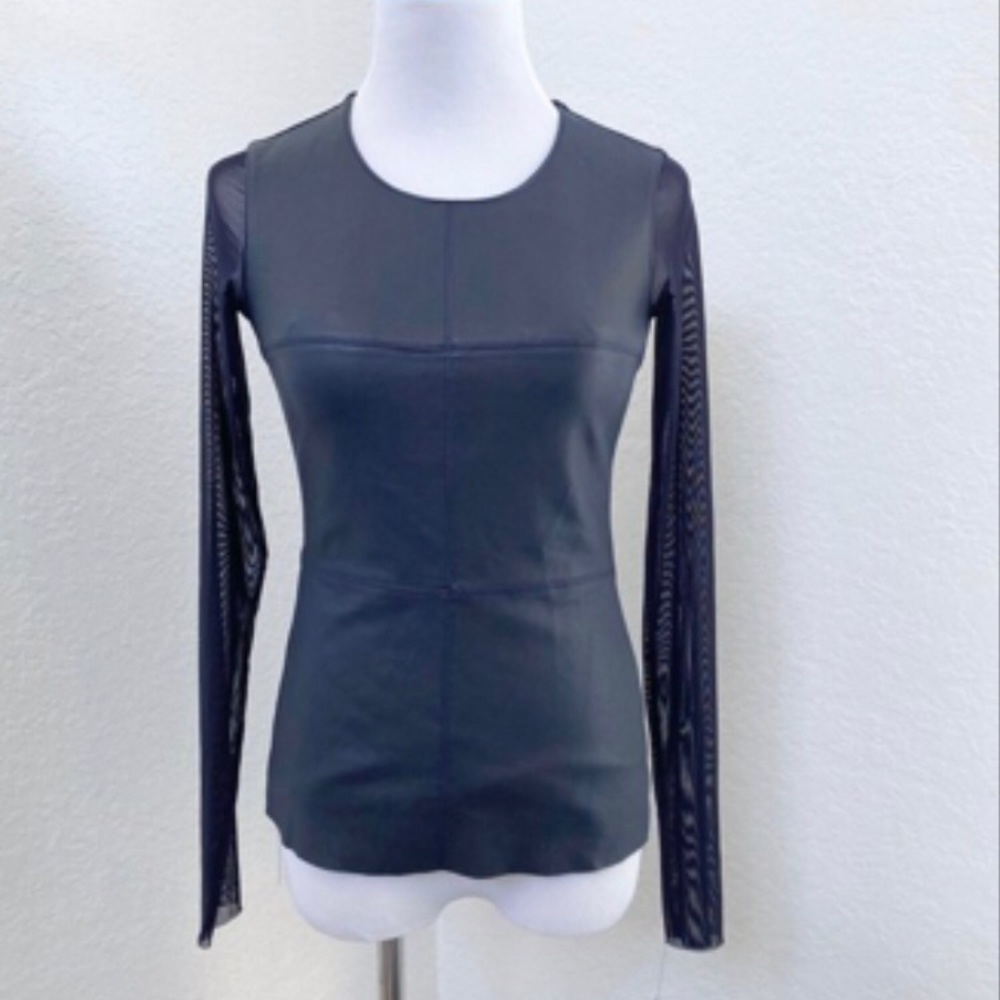 Bailey 44 Navy Leather Top